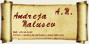 Andreja Malušev vizit kartica